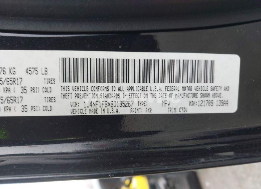 Photo 9 of 2011 Jeep Compass (VIN 1J4NF1FBXBD135267)