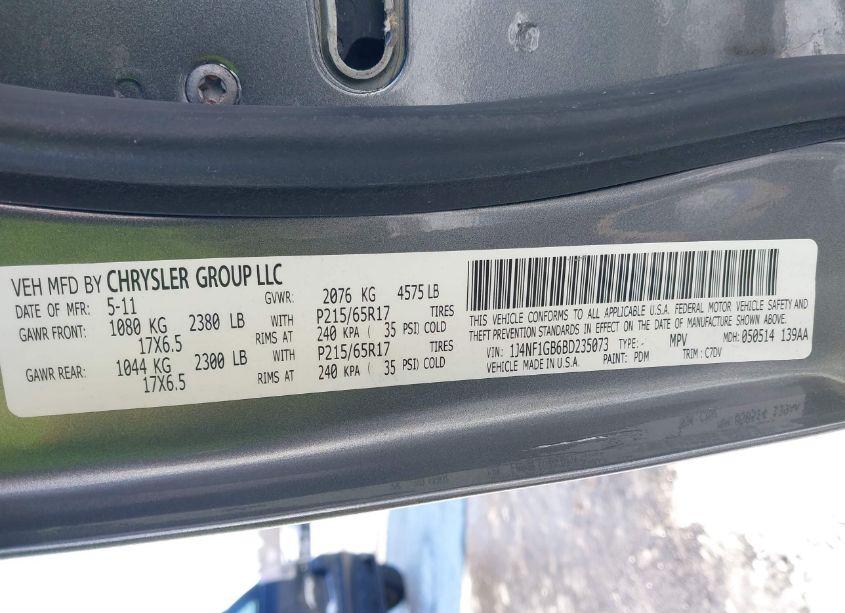 Photo 9 of 2011 Jeep Patriot SPORT (VIN 1J4NF1GB6BD235073)