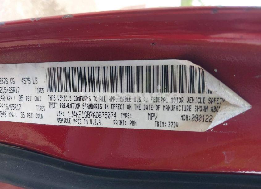 Photo 9 of 2010 Jeep Patriot SPORT (VIN 1J4NF1GB7AD675074)