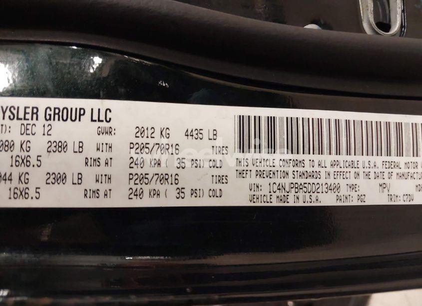 Photo 9 of 2011 Jeep Patriot SPORT (VIN 1J4NF1GB9BD105627)