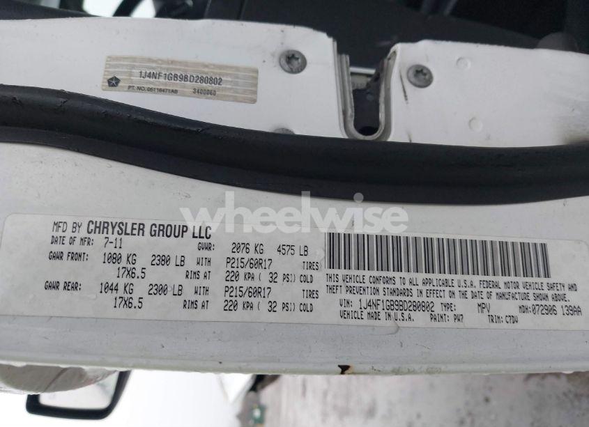 Photo 9 of 2011 Jeep Patriot SPORT (VIN 1J4NF1GB9BD280802)