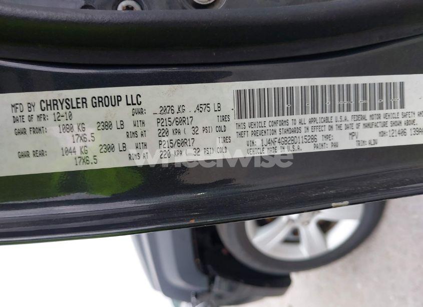 Photo 9 of 2011 Jeep Patriot LATITUDE X (VIN 1J4NF4GB2BD115286)