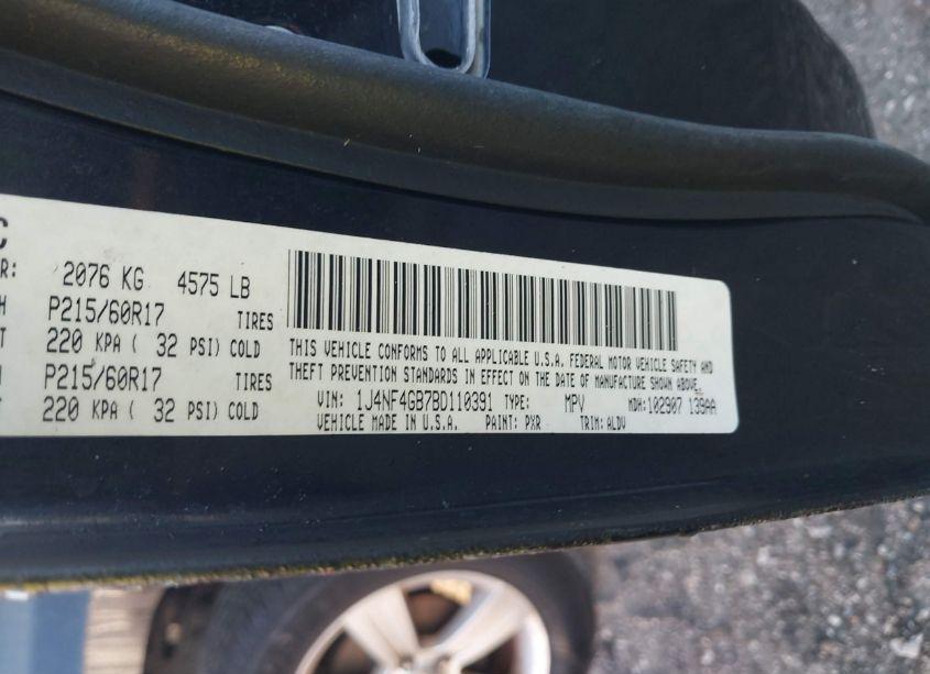 Photo 9 of 2011 Jeep Patriot LATITUDE X (VIN 1J4NF4GB7BD110391)