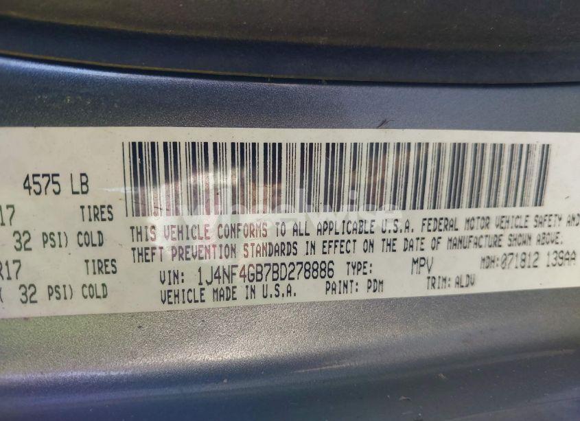 Photo 9 of 2011 Jeep Patriot LATITUDE X (VIN 1J4NF4GB7BD278886)