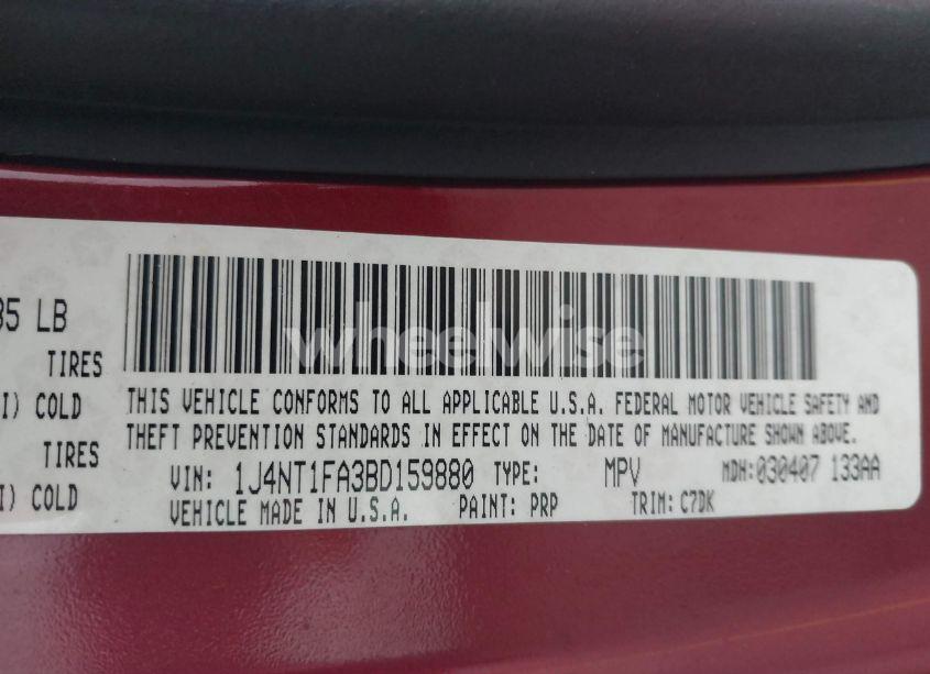 Photo 9 of 2011 Jeep Compass (VIN 1J4NT1FA3BD159880)