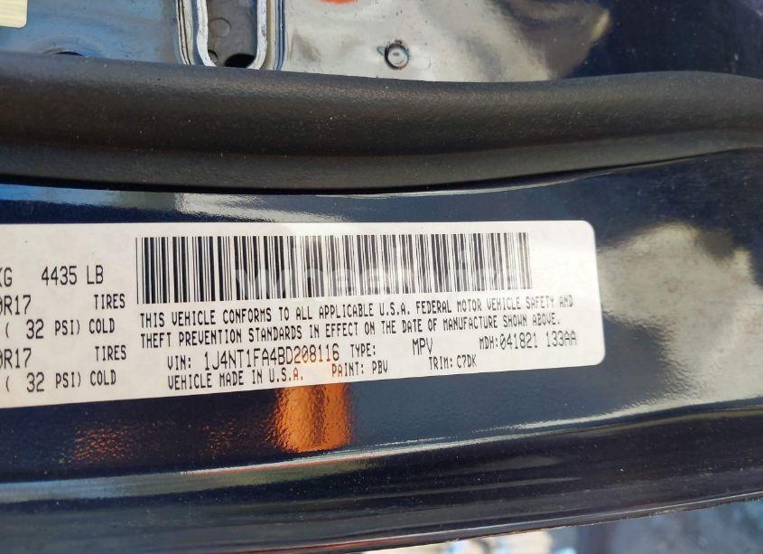 Photo 9 of 2011 Jeep Compass (VIN 1J4NT1FA4BD208116)