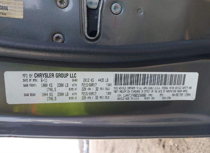 Photo 9 of 2011 Jeep Compass (VIN 1J4NT1FA9BD230886)