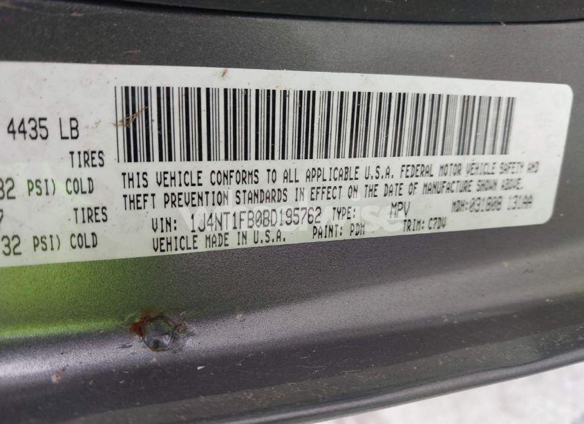 Photo 9 of 2011 Jeep Compass SPORT (VIN 1J4NT1FB0BD195762)