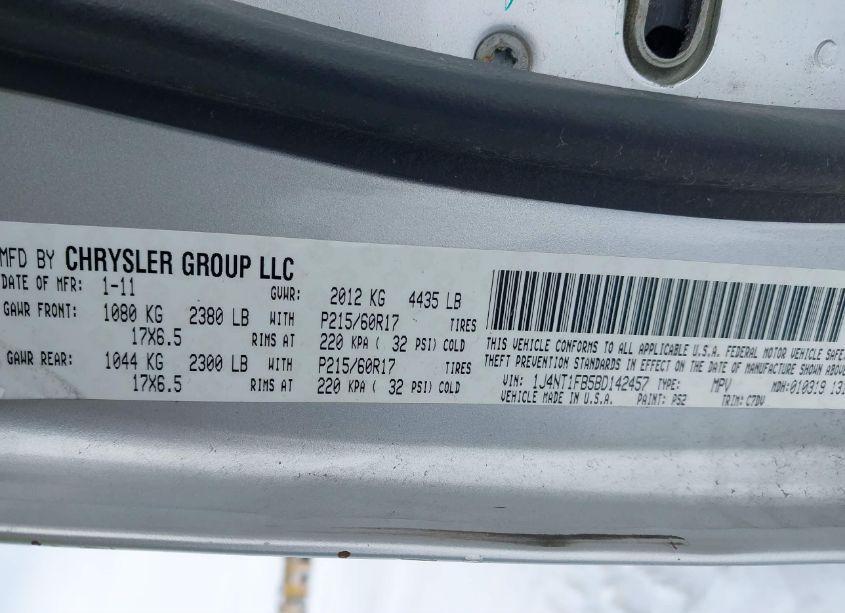 Photo 9 of 2011 Jeep Compass (VIN 1J4NT1FB5BD142457)