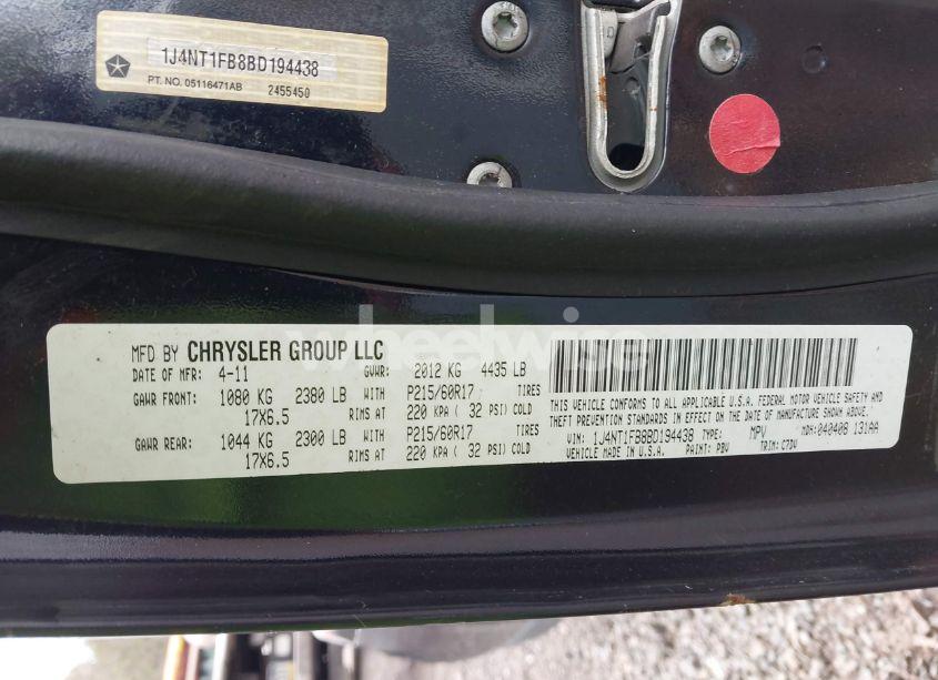 Photo 9 of 2011 Jeep Compass (VIN 1J4NT1FB8BD194438)