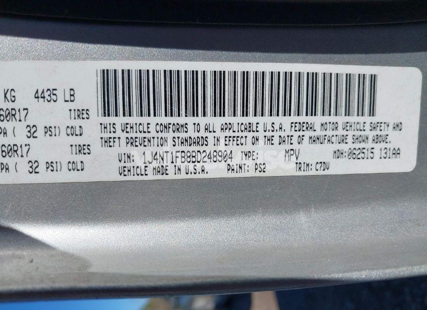 Photo 9 of 2011 Jeep Compass (VIN 1J4NT1FB8BD248904)