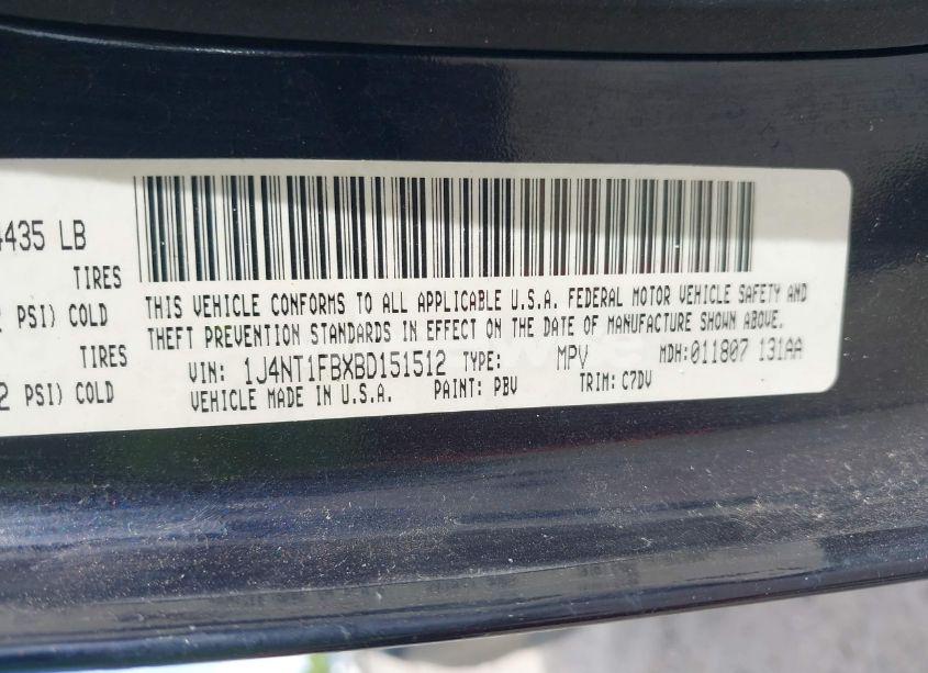 Photo 9 of 2011 Jeep Compass (VIN 1J4NT1FBXBD151512)