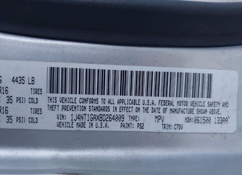 Photo 9 of 2011 Jeep Patriot SPORT (VIN 1J4NT1GAXBD264009)