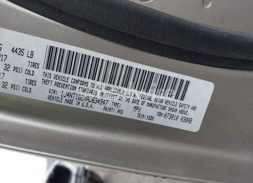 Photo 9 of 2010 Jeep Patriot SPORT (VIN 1J4NT1GBXAD634947)