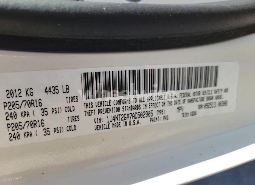 Photo 9 of 2010 Jeep Patriot SPORT (VIN 1J4NT2GA7AD502905)