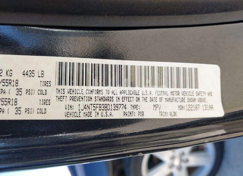 Photo 9 of 2011 Jeep Compass LIMITED (VIN 1J4NT5FB3BD139774)