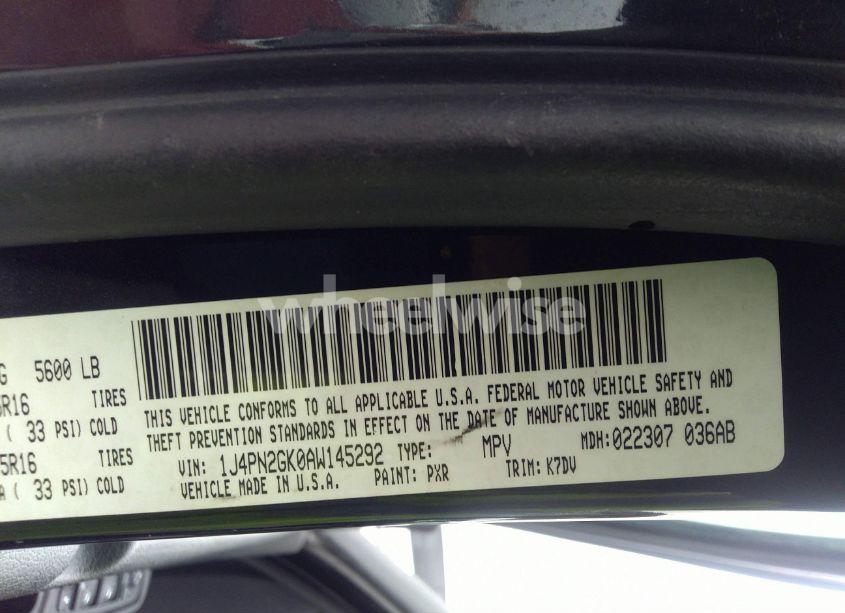 Photo 9 of 2010 Jeep Liberty SPORT (VIN 1J4PN2GK0AW145292)