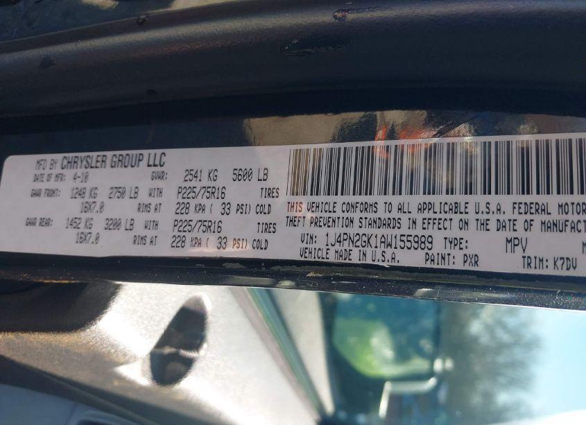 Photo 9 of 2010 Jeep Liberty SPORT (VIN 1J4PN2GK1AW155989)