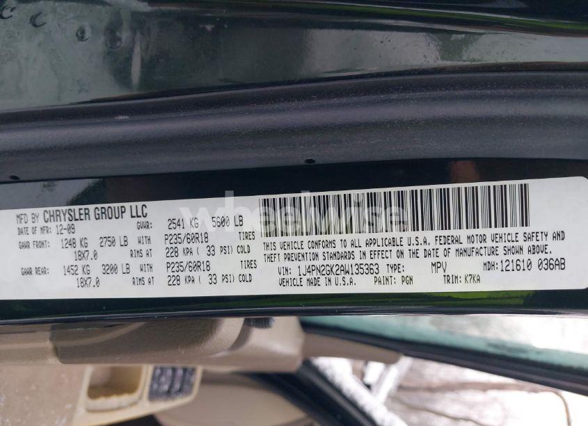 Photo 9 of 2010 Jeep Liberty SPORT (VIN 1J4PN2GK2AW135363)