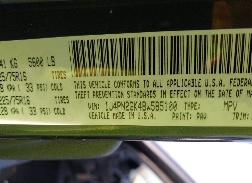 Photo 9 of 2011 Jeep Liberty SPORT (VIN 1J4PN2GK4BW585100)