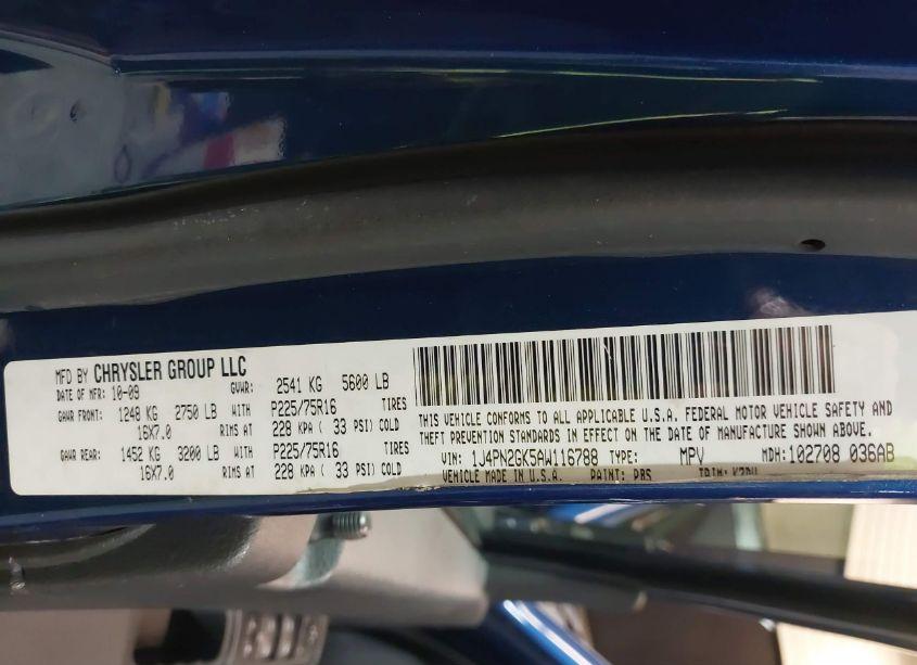 Photo 9 of 2010 Jeep Liberty SPORT (VIN 1J4PN2GK5AW116788)