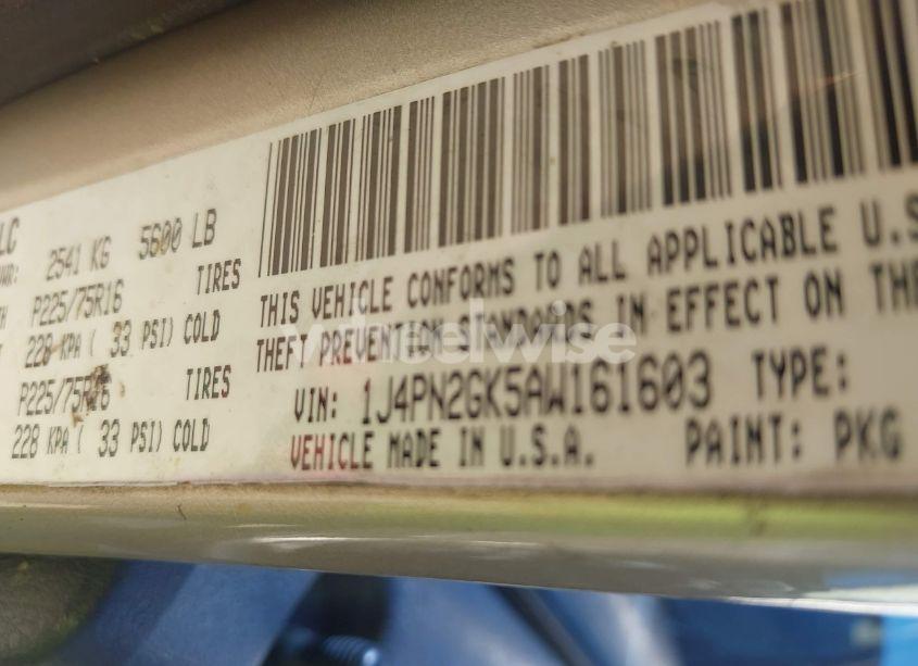 Photo 9 of 2010 Jeep Liberty SPORT (VIN 1J4PN2GK5AW161603)