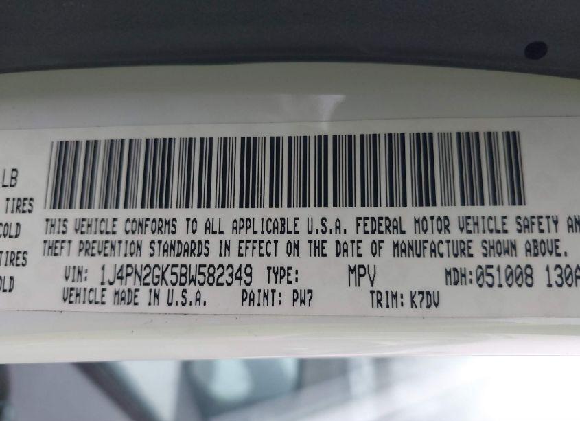 Photo 9 of 2011 Jeep Liberty SPORT (VIN 1J4PN2GK5BW582349)