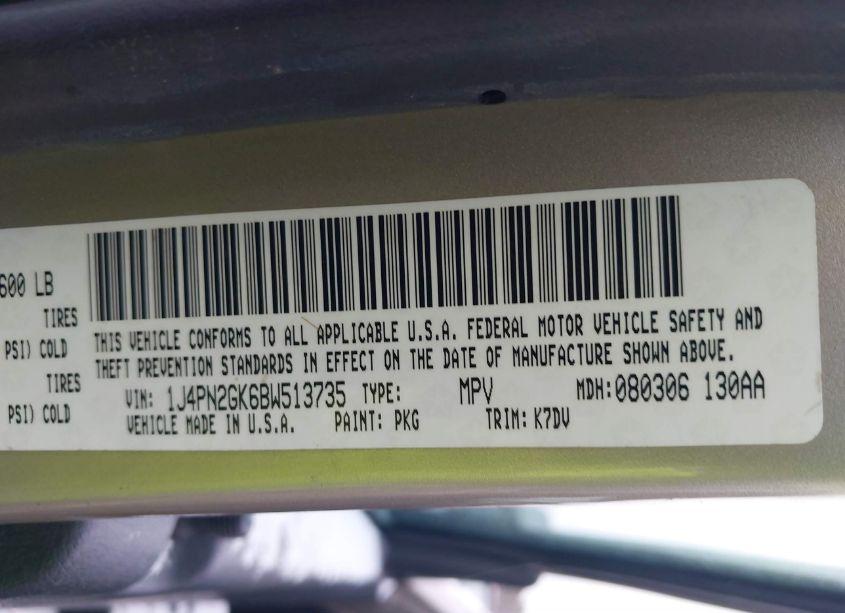 Photo 9 of 2011 Jeep Liberty SPORT (VIN 1J4PN2GK6BW513735)