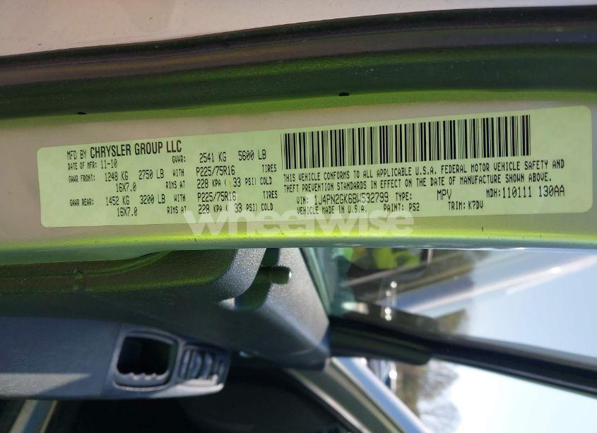 Photo 9 of 2011 Jeep Liberty SPORT (VIN 1J4PN2GK6BW532799)