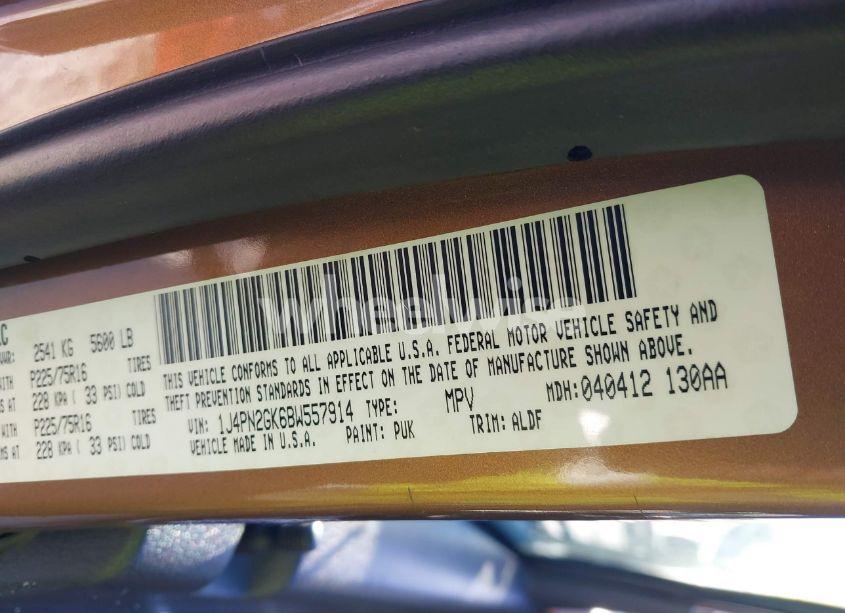 Photo 9 of 2011 Jeep Liberty SPORT (VIN 1J4PN2GK6BW557914)