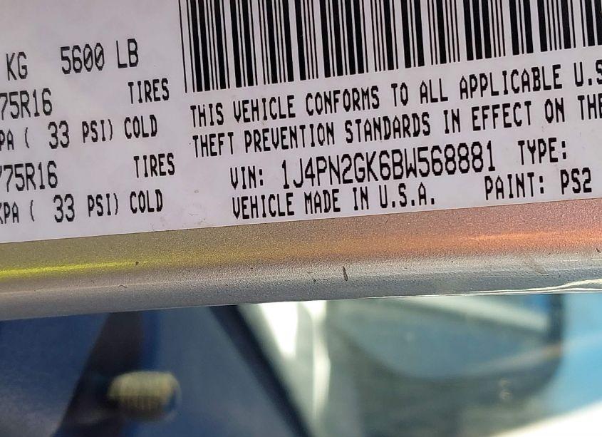 Photo 9 of 2011 Jeep Liberty SPORT (VIN 1J4PN2GK6BW568881)