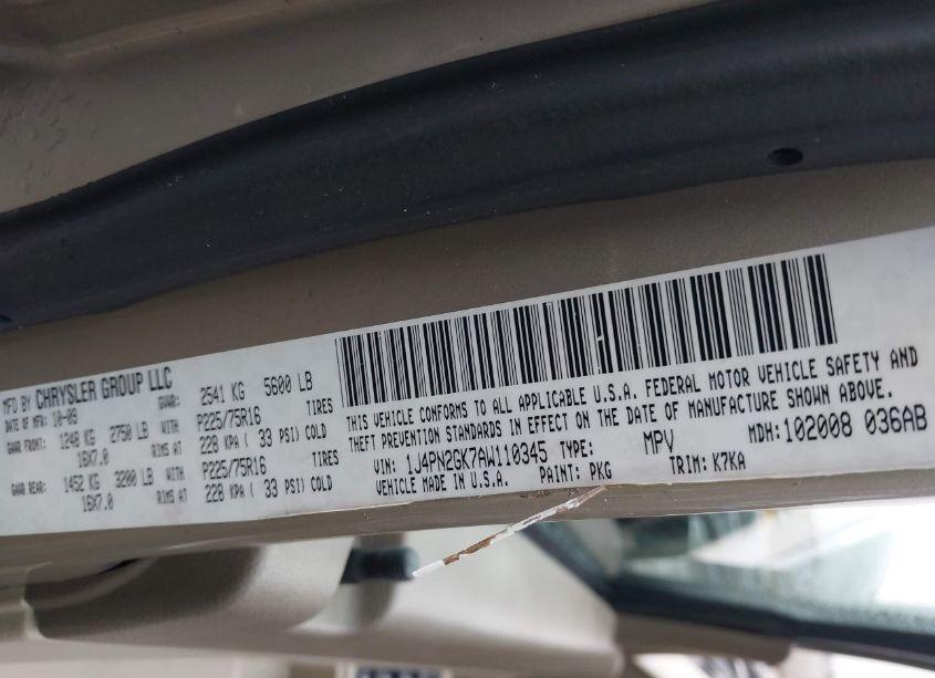 Photo 9 of 2010 Jeep Liberty SPORT (VIN 1J4PN2GK7AW110345)
