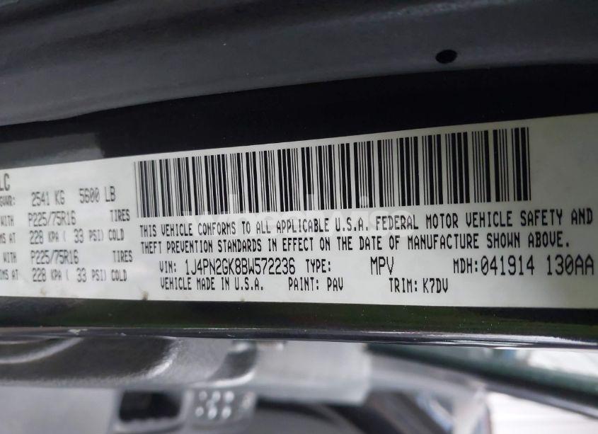 Photo 9 of 2011 Jeep Liberty SPORT (VIN 1J4PN2GK8BW572236)