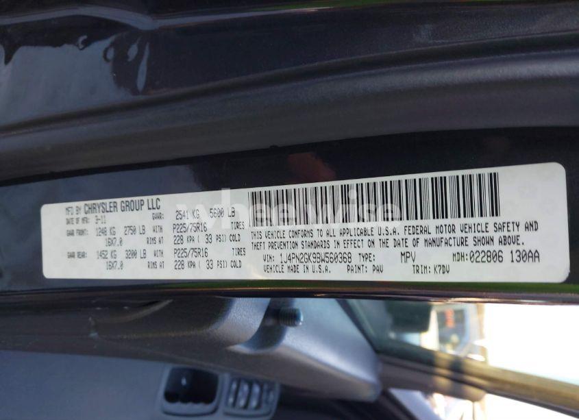 Photo 9 of 2011 Jeep Liberty SPORT (VIN 1J4PN2GK9BW560368)