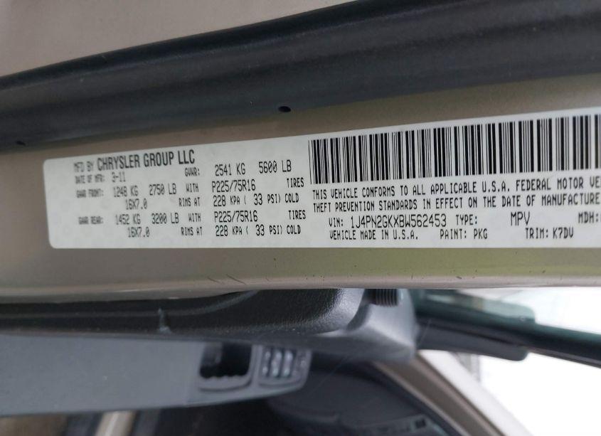 Photo 9 of 2011 Jeep Liberty SPORT (VIN 1J4PN2GKXBW562453)