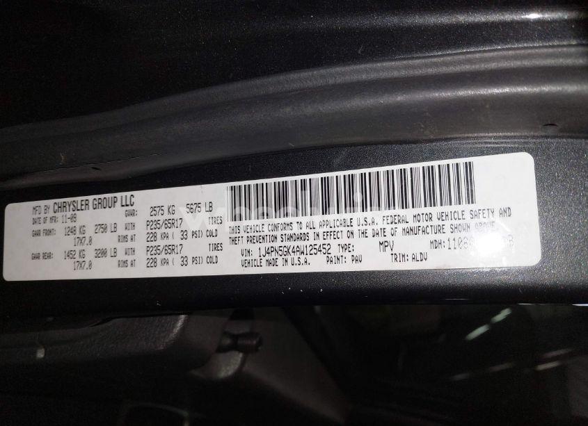 Photo 9 of 2010 Jeep Liberty LIMITED (VIN 1J4PN5GK4AW125452)