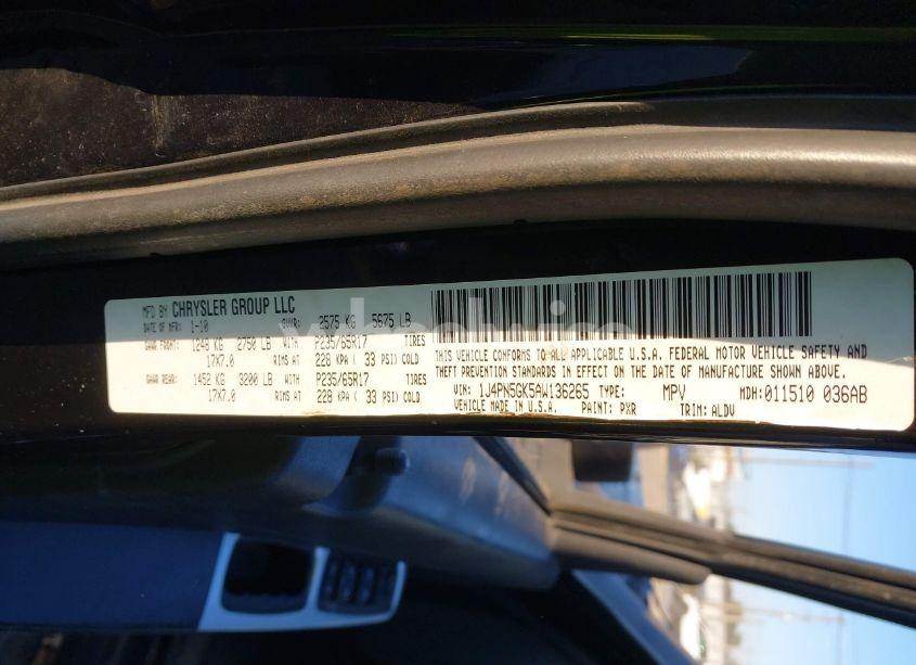 Photo 9 of 2010 Jeep Liberty LIMITED (VIN 1J4PN5GK5AW136265)