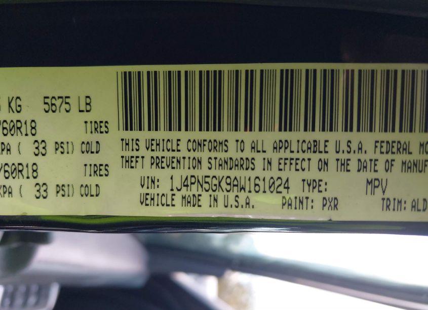 Photo 9 of 2010 Jeep Liberty LIMITED (VIN 1J4PN5GK9AW161024)