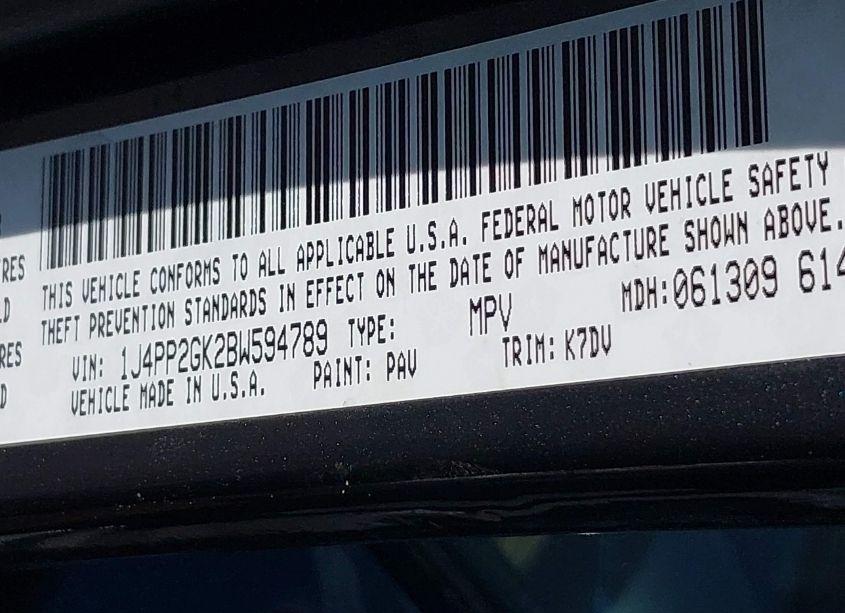 Photo 9 of 2011 Jeep Liberty SPORT (VIN 1J4PP2GK2BW594789)