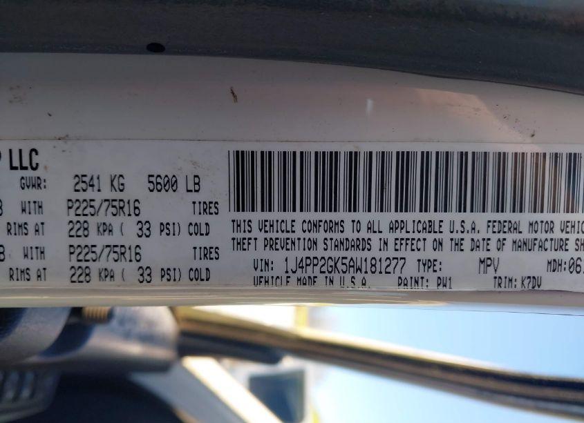 Photo 9 of 2010 Jeep Liberty SPORT (VIN 1J4PP2GK5AW181277)