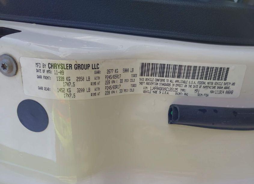 Photo 9 of 2010 Jeep Grand CHEROKEE LAREDO (VIN 1J4PR4GK0AC125125)