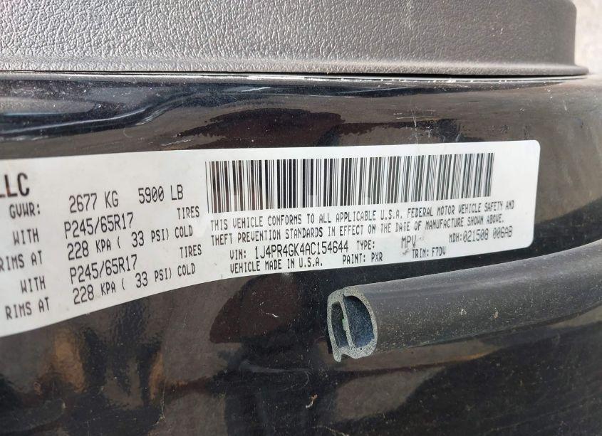 Photo 9 of 2010 Jeep Grand CHEROKEE LAREDO (VIN 1J4PR4GK4AC154644)