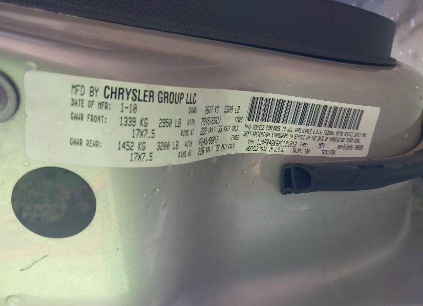 Photo 9 of 2010 Jeep Grand CHEROKEE LAREDO (VIN 1J4PR4GK6AC131012)