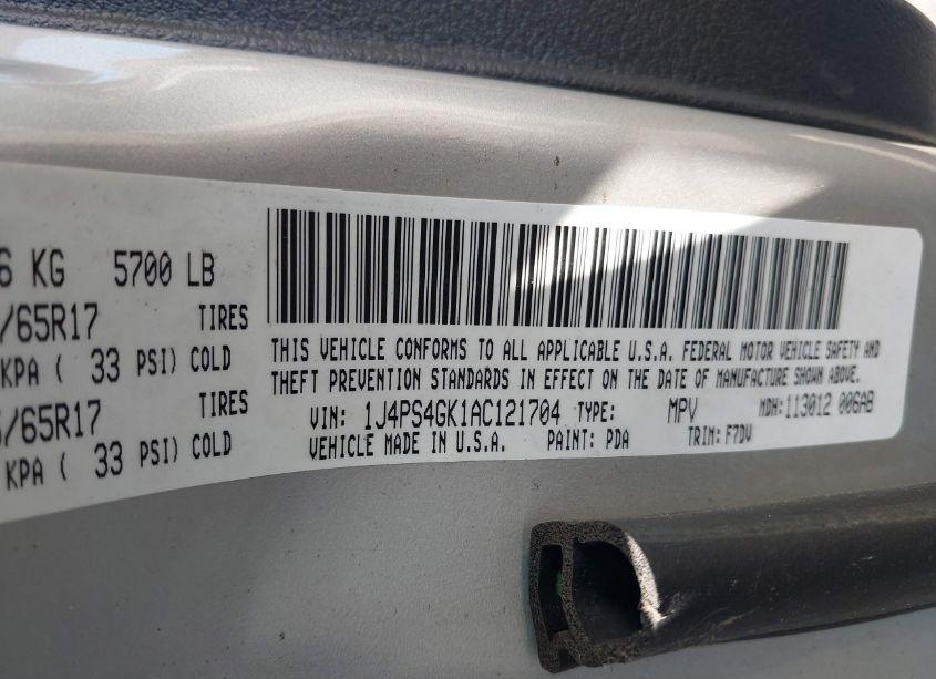 Photo 9 of 2010 Jeep Grand CHEROKEE LAREDO (VIN 1J4PS4GK1AC121704)