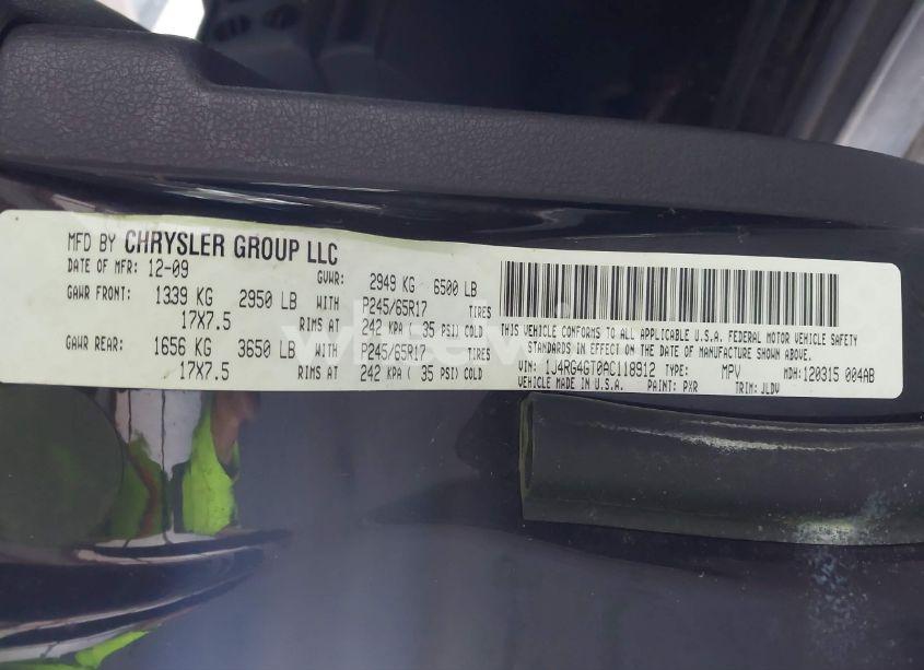 Photo 9 of 2010 Jeep Commander SPORT (VIN 1J4RG4GT0AC118912)