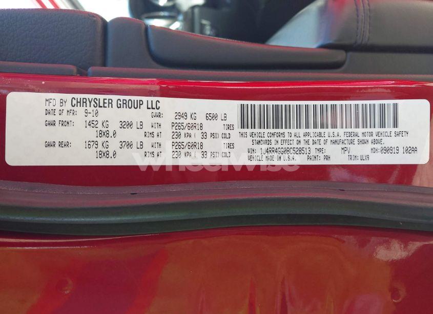 Photo 9 of 2011 Jeep Grand CHEROKEE LAREDO (VIN 1J4RR4GG0BC528513)