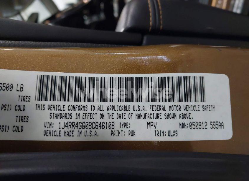 Photo 9 of 2011 Jeep Grand CHEROKEE LAREDO (VIN 1J4RR4GG0BC646108)