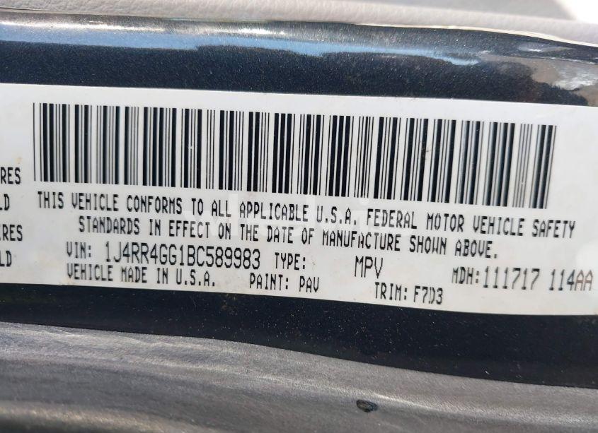 Photo 9 of 2011 Jeep Grand CHEROKEE LAREDO (VIN 1J4RR4GG1BC589983)