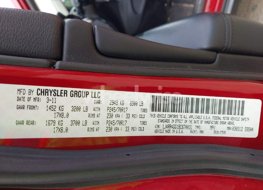 Photo 9 of 2011 Jeep Grand CHEROKEE LAREDO (VIN 1J4RR4GG1BC670031)