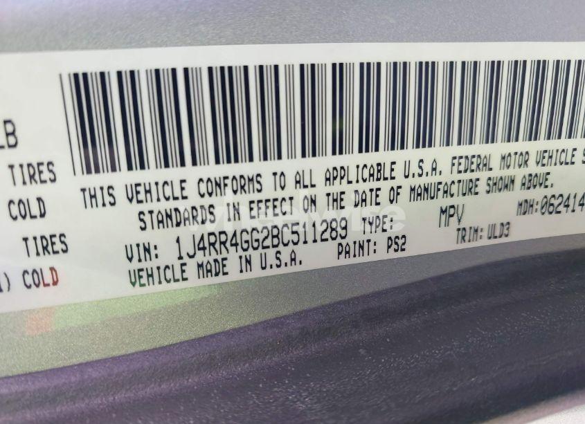Photo 9 of 2011 Jeep Grand CHEROKEE LAREDO (VIN 1J4RR4GG2BC511289)